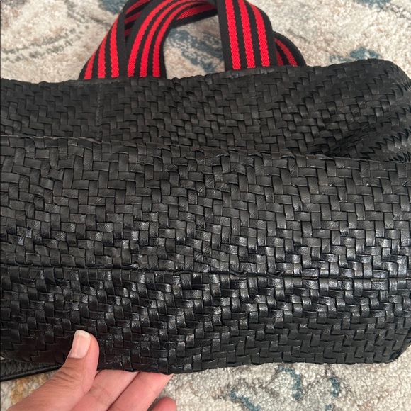 Clare V Bateau Tote Black Woven Leather Everyday Carryall Minimalist - Picture 11 of 16